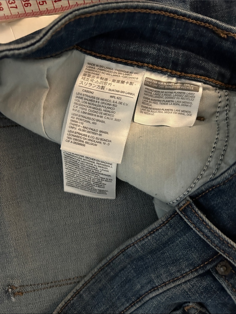Levi’s red tab denim jeans 711 skinny size 18W short length 24.5 inseam - Picture 6 of 9